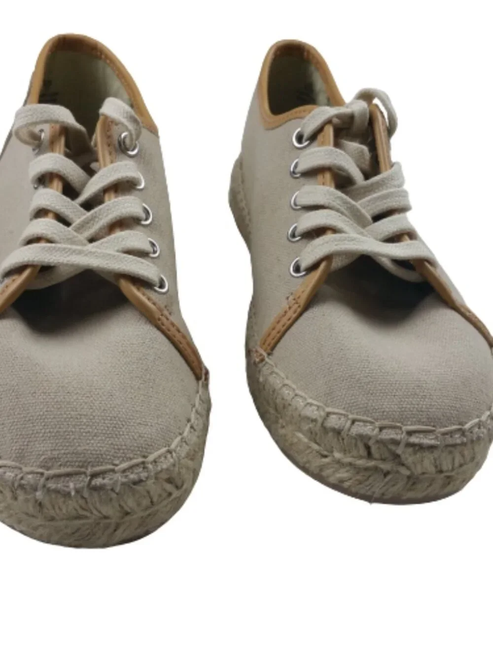 Sam Edelman Canvas Espadrille Sneakers Womens 6.5 Platform Lace Up Neutral Shoes